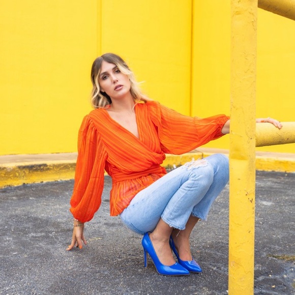 Orange Pumpkin Blouse - Picture 1 of 2